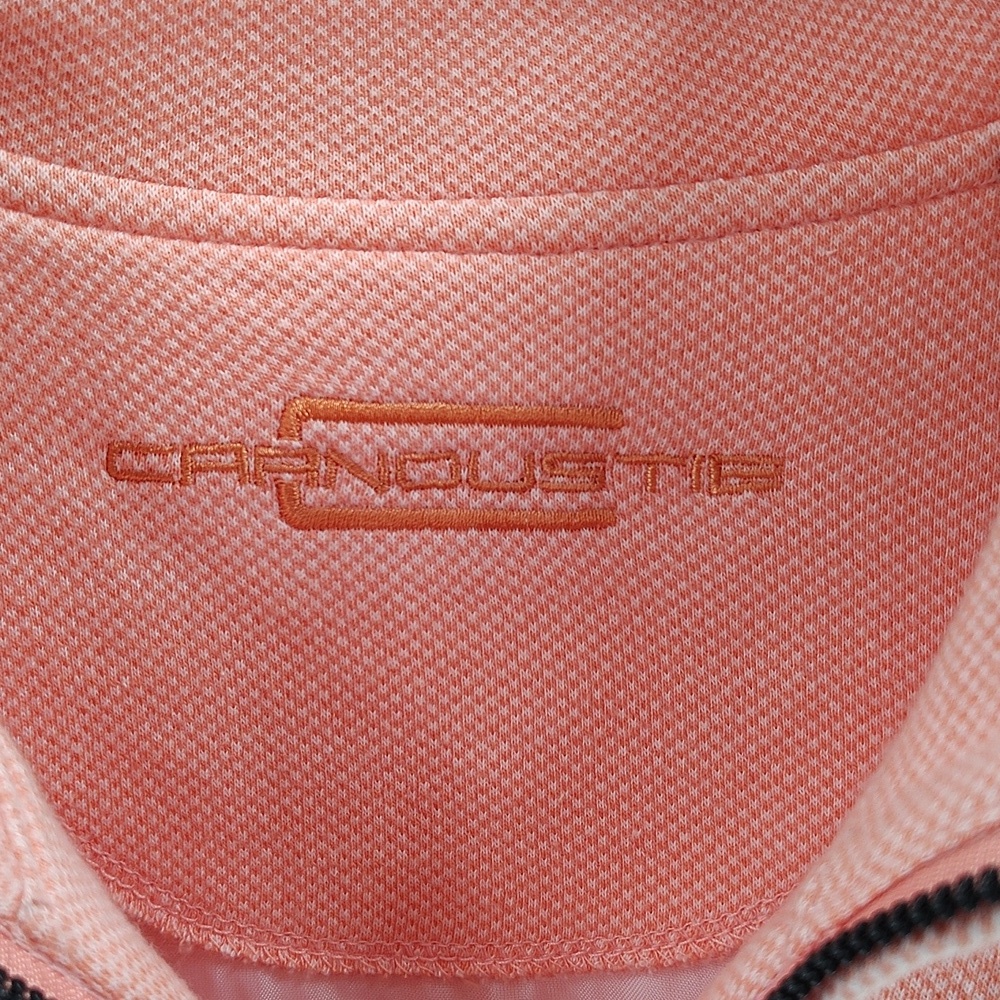 Carnoustie Men's Golf 1/4 Zip Vest 100% Cotton Coral Peach XL - Picture 2 of 5